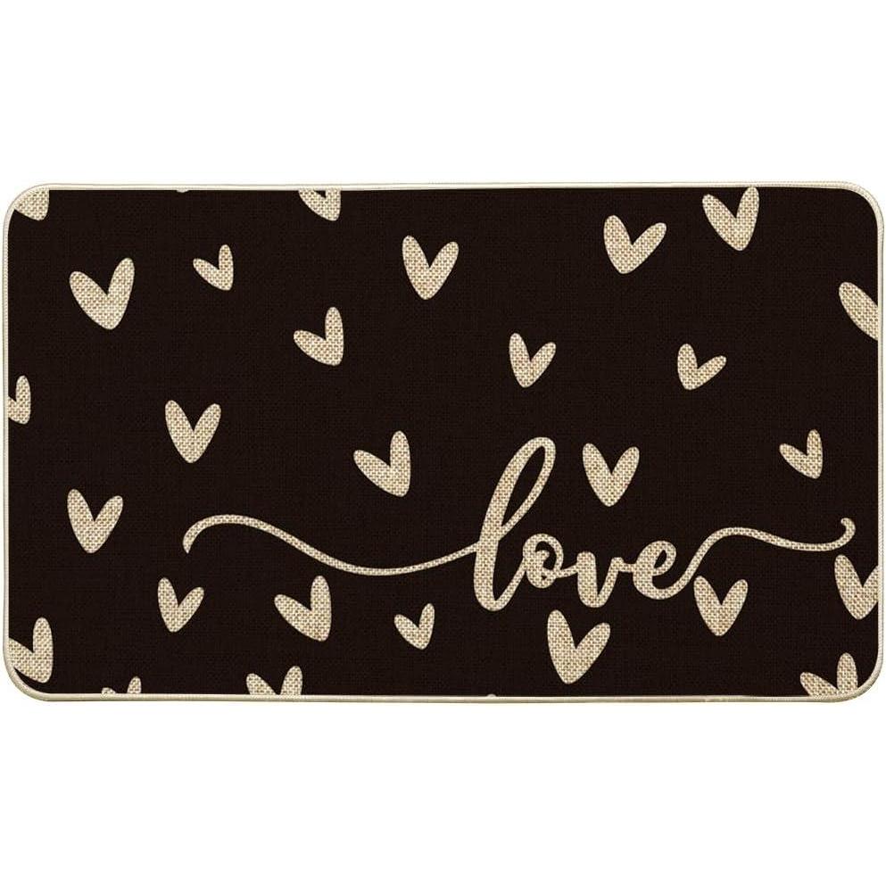 image:imageArtoid Mode Pink Love Valentines Doormat Anniversary Wedding Home Decor LowProfile Rug Switch Mat for Indoor Outdoor 17x29 InchBlack