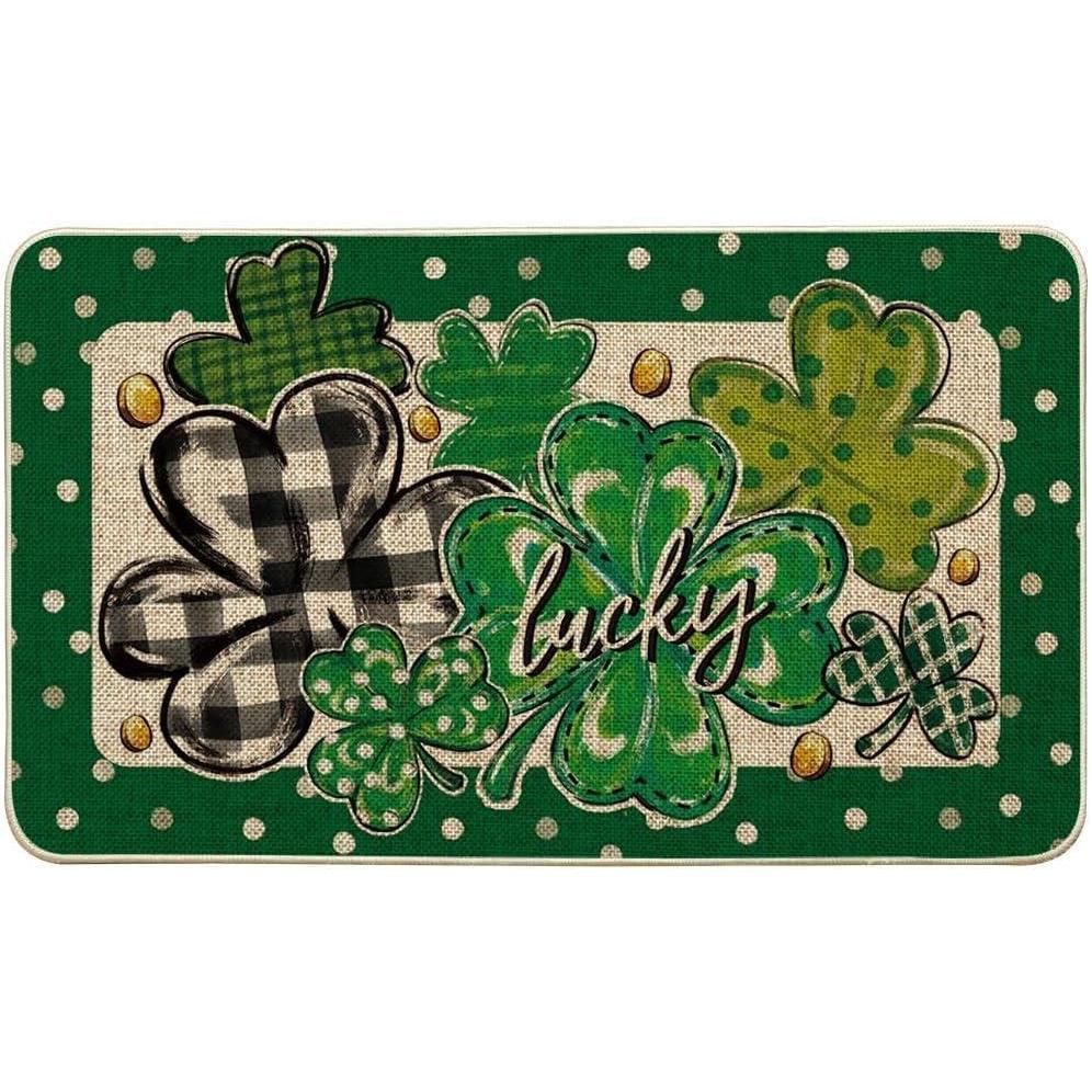 image:imageArtoid Mode Shamrock Polka Dot St Patricks Day Doormat Home Decor LowProfile Switch Rug Door Mat Floor Mat for Indoor Outdoor 17x29 Inch
