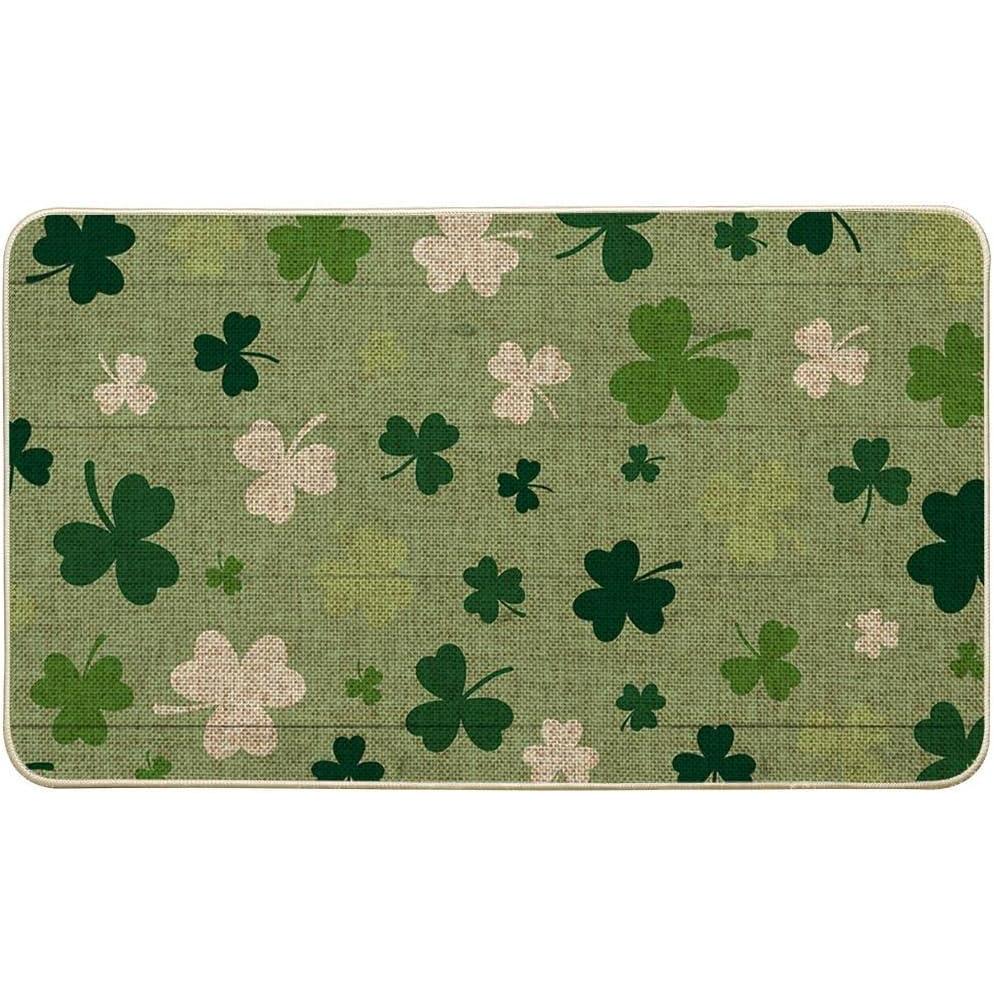 image:imageArtoid Mode Wood Green Cute Shamrock St Patricks Day Doormat Home Decor LowProfile Switch Rug Door Mat Floor Mat for Indoor Outdoor 17x29 InchLight Green