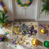 Artoid Mode Beads Irises Mardi Gras Doormat, Carnival Home Decor Switch Rug Low-Profile Door Mat Floor Mat for Indoor Outdoor 17×29 Inch
