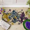 Artoid Mode Beads Irises Mardi Gras Doormat, Carnival Home Decor Switch Rug Low-Profile Door Mat Floor Mat for Indoor Outdoor 17×29 Inch