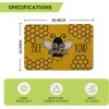 Artoid Mode Bee Kind Bow Tie Yellow Spring Doormat, Seasonal Summer Home Decor Low-Profile Switch Rug Door Mat Floor Mat for Indoor Outdoor 17×29 Inch(Yellow)