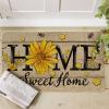 Artoid Mode Bee Sunflower Daisy Home Sweet Home Spring Doormat, Home Summer Decor Low-Profile Switch Rug Door Mat Floor Mat for Indoor Outdoor 17×29 Inch