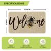 Artoid Mode Black Bee Welcome Summer Home Decor Low-Profile Switch Rug Door Mat for Indoor Outdoor 17×29 Inch(Beige)