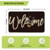 Artoid Mode Black Bee Welcome Summer Home Decor Low-Profile Switch Rug Door Mat for Indoor Outdoor 17×29 Inch(Black)