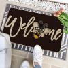 Artoid Mode Black Bee Welcome Summer Home Decor Low-Profile Switch Rug Door Mat for Indoor Outdoor 17×29 Inch(Black)