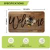 Artoid Mode Black Bee Welcome Summer Home Decor Low-Profile Switch Rug Door Mat for Indoor Outdoor 17×29 Inch(Brown)