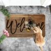 Artoid Mode Black Bee Welcome Summer Home Decor Low-Profile Switch Rug Door Mat for Indoor Outdoor 17×29 Inch(Brown)