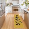 Artoid Mode Black Bee Welcome Summer Home Decor Low-Profile Switch Rug Door Mat for Indoor Outdoor 17×29 Inch(Yellow)