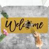 Artoid Mode Black Bee Welcome Summer Home Decor Low-Profile Switch Rug Door Mat for Indoor Outdoor 17×29 Inch(Yellow)