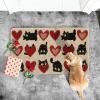 Artoid Mode Black Cat Love Heart Valentines Doormat,Home Decor Low-Profile Door Mat Switch Rug Floor Mat for Indoor Outdoor 17×29 Inch