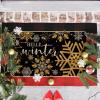Artoid Mode Black Hello Winter Snowflake Christmas Doormat, Seasonal Xmas Home Decor Low-Profile Switch Rug Door Mat Floor Mat for Indoor Outdoor 17×29 Inch