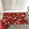 Artoid Mode Black Love Heart Valentines Doormat,Home Decor Low-Profile Door Mat Switch Rug Floor Mat for Indoor Outdoor 17×29 Inch