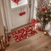 Artoid Mode Black Love Heart Valentines Doormat,Home Decor Low-Profile Door Mat Switch Rug Floor Mat for Indoor Outdoor 17×29 Inch