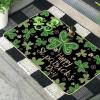 Artoid Mode Black Shamrock Happy St. Patrick’s Day Doormat, Home Decor Low-Profile Switch Rug Door Mat Floor Mat for Indoor Outdoor 17×29 Inch