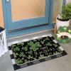Artoid Mode Black Shamrock Happy St. Patrick’s Day Doormat, Home Decor Low-Profile Switch Rug Door Mat Floor Mat for Indoor Outdoor 17×29 Inch