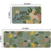 Artoid Mode Blue Eggs Rabbit Bunny Leaves Easter Kitchen Mats Set of 2, Home Seasonal Spring Easter Holiday Party Floor Mat – 17×29 and 17×47 Inch(Blue)