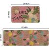 Artoid Mode Blue Eggs Rabbit Bunny Leaves Easter Kitchen Mats Set of 2, Home Seasonal Spring Easter Holiday Party Floor Mat – 17×29 and 17×47 Inch(Pink)
