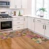 Artoid Mode Blue Eggs Rabbit Bunny Leaves Easter Kitchen Mats Set of 2, Home Seasonal Spring Easter Holiday Party Floor Mat – 17×29 and 17×47 Inch(Pink)