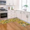 Artoid Mode Blue Eggs Rabbit Bunny Leaves Easter Kitchen Mats Set of 2, Home Seasonal Spring Easter Holiday Party Floor Mat – 17×29 and 17×47 Inch(Yellow)