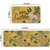 Artoid Mode Blue Eggs Rabbit Bunny Leaves Easter Kitchen Mats Set of 2, Home Seasonal Spring Easter Holiday Party Floor Mat – 17×29 and 17×47 Inch(Yellow)