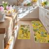 Artoid Mode Blue Eggs Rabbit Bunny Leaves Easter Kitchen Mats Set of 2, Home Seasonal Spring Easter Holiday Party Floor Mat – 17×29 and 17×47 Inch(Yellow)
