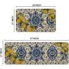Artoid Mode Blue Floral Lemons Spring Kitchen Mats Set of 2, Home Decor Low-Profile Kitchen Rugs for Floor – 17×29 and 17×47 Inch