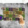 Artoid Mode Buffalo Plaid Doughnut Lobster Beads Mardi Gras Doormat, Carnival Home Decor Switch Rug Low-Profile Door Mat Floor Mat for Indoor Outdoor 17×29 Inch