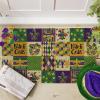 Artoid Mode Buffalo Plaid Doughnut Lobster Beads Mardi Gras Doormat, Carnival Home Decor Switch Rug Low-Profile Door Mat Floor Mat for Indoor Outdoor 17×29 Inch
