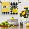 Artoid Mode Buffalo Plaid Lemon Home Truck Hello Summer Kitchen Towels Dish Towels, 18×26 Inch Seasonal Decoration Hand Towels Set of 4