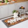 Artoid Mode Buffalo Plaid Pumpkins Mushrooms Fall Area Rug, Autumn Thanksgiving Home Decor Low-Profile Non-Slip Washable Runner Rug for Entryway Bedroom Living Room Laundry Room Indoor 2×6 Feet(Black/White)