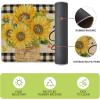Artoid Mode Buffalo Plaid Sunflower Summer Kitchen Mats Set of 2, Hello Sunshine Spring Home Decor Low-Profile Kitchen Rugs for Floor – 17×29 and 17×47 Inch