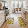 Artoid Mode Buffalo Plaid Sunflower Summer Kitchen Mats Set of 2, Hello Sunshine Spring Home Decor Low-Profile Kitchen Rugs for Floor – 17×29 and 17×47 Inch