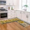 Artoid Mode Buffalo Plaid Sunflower Summer Kitchen Mats Set of 2, Hello Sunshine Spring Home Decor Low-Profile Kitchen Rugs for Floor – 17×29 and 17×47 Inch