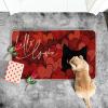 Artoid Mode Cat Hello Love Heart Valentines Doormat, Home Decor Low-Profile Switch Rug Door Mat for Indoor Outdoor 17×29 Inch