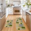 Artoid Mode Check Pattern Flowers Floral Spring Kitchen Mats Set of 2, Home Decor Low-Profile Kitchen Rugs for Floor – 17×29 and 17×47 Inch
