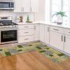Artoid Mode Check Pattern Flowers Floral Spring Kitchen Mats Set of 2, Home Decor Low-Profile Kitchen Rugs for Floor – 17×29 and 17×47 Inch