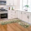 Artoid Mode Cotton Plant Leaf Butterfly Home Spring Kitchen Mats Set of 2, Home Decor Low-Profile Kitchen Rugs for Floor – 17×29 and 17×47 Inch