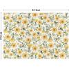 Artoid Mode Daisy Sunflower Leaves Spring Area Rug, Summer Home Decor Low-Profile Washable Area Rugs for Entryway Bedroom Living Room Laundry Room Indoor 5×7 Feet(Yellow)