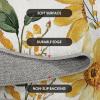 Artoid Mode Daisy Sunflower Leaves Spring Area Rug, Summer Home Decor Low-Profile Washable Area Rugs for Entryway Bedroom Living Room Laundry Room Indoor 5×7 Feet(Yellow)
