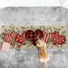 Artoid Mode Eucalyptus Love Hearts Valentine’s Day Doormat, Wedding Home Decor Low-Profile Rug Switch Mat for Indoor Outdoor 17×29 Inch(Red)