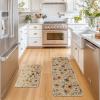 Artoid Mode Floral Flowers Spring Kitchen Mats Set of 2, Home Decor Low-Profile Kitchen Rugs for Floor – 17×29 and 17×47 Inch