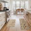 Artoid Mode Floral Flowers Spring Kitchen Mats Set of 2, Home Decor Low-Profile Kitchen Rugs for Floor – 17×29 and 17×47 Inch