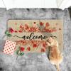 Artoid Mode Floral Love Heart Welcome Valentines Doormat,Home Decor Low-Profile Door Mat Switch Rug Floor Mat for Indoor Outdoor 17×29 Inch