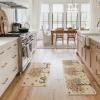 Artoid Mode Floral Tree Hello Spring Kitchen Mats Set of 2, Home Decor Low-Profile Kitchen Rugs for Floor – 17×29 and 17×47 Inch