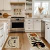 Artoid Mode Ghost Pumpkin Cat Boo Halloween Kitchen Mats Set of 2, Black Home Decor Low-Profile Kitchen Rugs for Floor – 17×29 and 17×47 Inch(Beige)