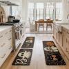 Artoid Mode Ghost Pumpkin Cat Boo Halloween Kitchen Mats Set of 2, Black Home Decor Low-Profile Kitchen Rugs for Floor – 17×29 and 17×47 Inch(Black)