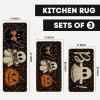 Artoid Mode Ghost Pumpkin Cat Boo Halloween Kitchen Mats Set of 2, Black Home Decor Low-Profile Kitchen Rugs for Floor – 17×29 and 17×47 Inch(Black)
