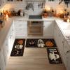 Artoid Mode Ghost Pumpkin Cat Boo Halloween Kitchen Mats Set of 2, Black Home Decor Low-Profile Kitchen Rugs for Floor – 17×29 and 17×47 Inch(Black)