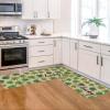 Artoid Mode Green Lucky Shamrocks Clover St. Patrick’s Day Kitchen Mats Set of 2, Home Decor Low-Profile Kitchen Rugs for Floor – 17×29 and 17×47 Inch(Beige)